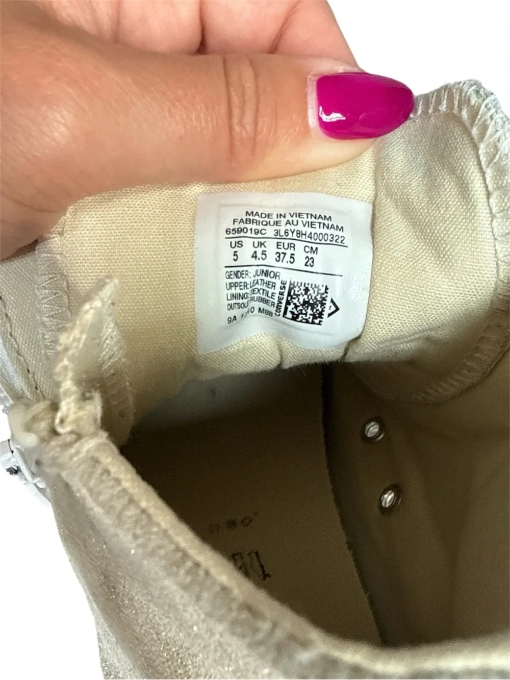 Converse Chuck Taylor Ctas Side Zipper Gold Brush Juniors size 5